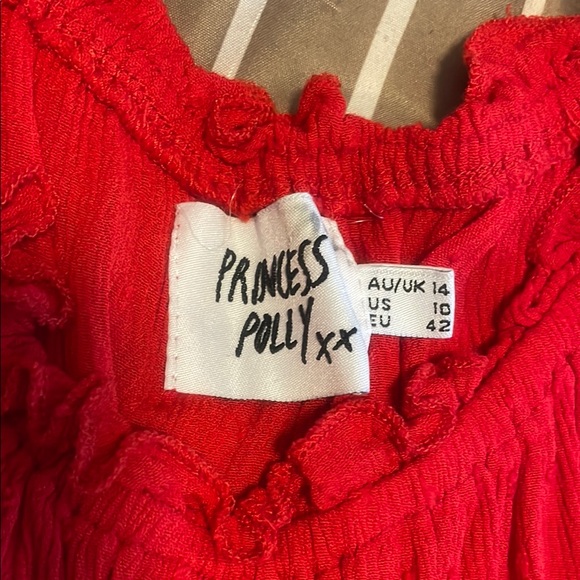 Red Ruffled Layered Dress - Picture 2 of 7